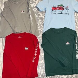 Vineyard Vines Red and Gray Long Sleeve Tees